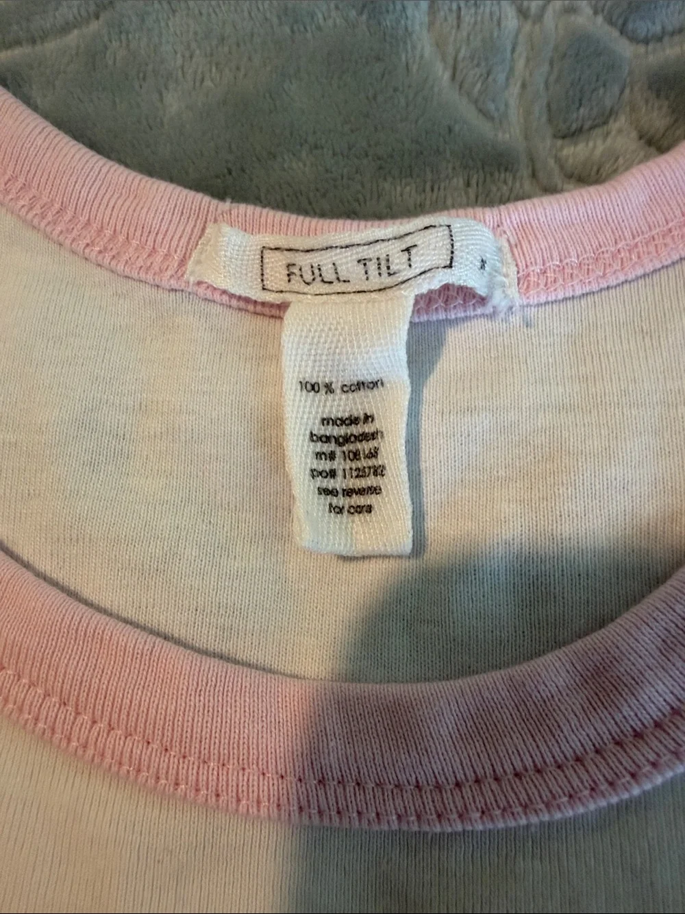 Full Tilt Pink & White Tank Top with Cherry Graphic